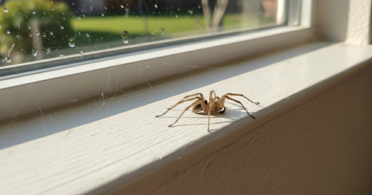 Spider on a residential home window
